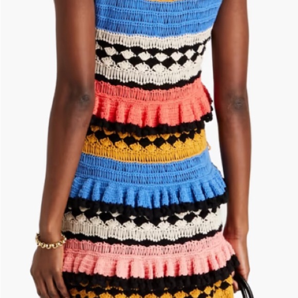 Zimmerman Tiered pompom-embellished crocheted cotton mini dress - Picture 6 of 6